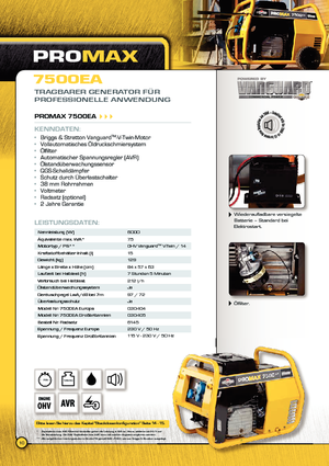 Дизелови генератори Vanguard Promax 7500 EA
