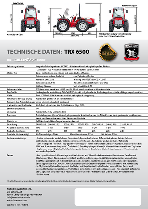 Трактори 4WD (задвиждане на четирите колела) Carraro Ergit TRX 6500