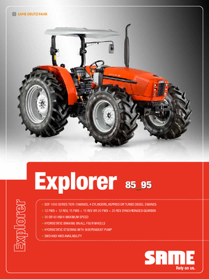 Трактори 4WD (задвиждане на четирите колела) SAME Explorer 95