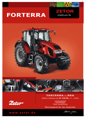 Трактори 4WD (задвиждане на четирите колела) Zetor Forterra 125