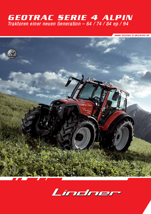 Трактори 4WD (задвиждане на четирите колела) Lindner Geotrac 84 ep