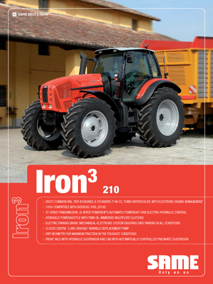 Трактори 4WD (задвиждане на четирите колела) SAME Iron³ 210 DCR