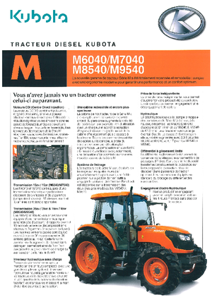 Трактори 4WD (задвиждане на четирите колела) Kubota M 9540