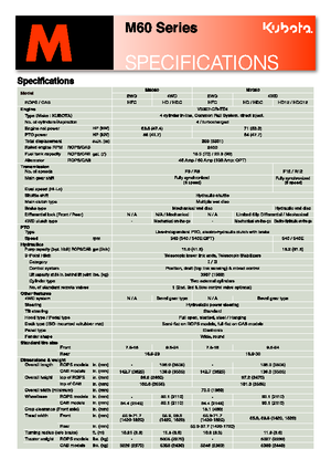 Трактори 4WD (задвиждане на четирите колела) Kubota M 7060