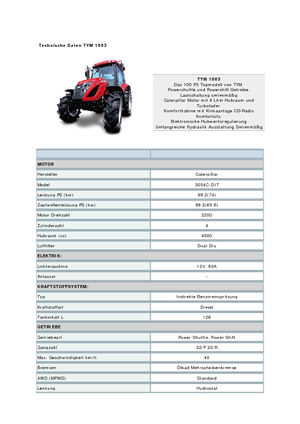 Трактори 4WD (задвиждане на четирите колела) TYM T1003