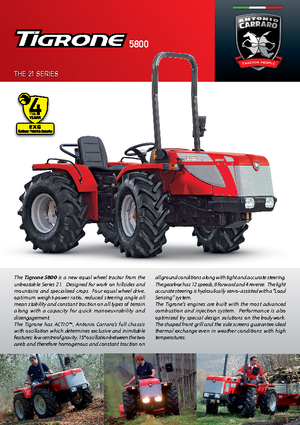 Трактори 4WD (задвиждане на четирите колела) Carraro Tigrone 5800