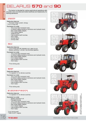 Трактори 4WD (задвиждане на четирите колела) Belarus 572