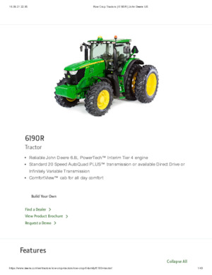Трактори 4WD (задвиждане на четирите колела) John Deere 6190 R