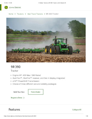 Трактори 4WD (задвиждане на четирите колела) John Deere 9R 390