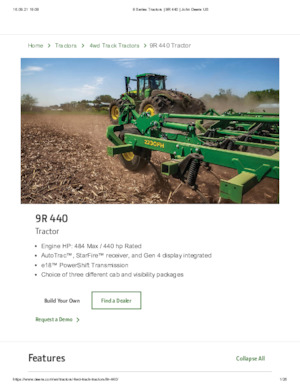 Трактори 4WD (задвиждане на четирите колела) John Deere 9R 440