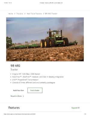 Трактори 4WD (задвиждане на четирите колела) John Deere 9R 490