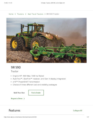 Трактори 4WD (задвиждане на четирите колела) John Deere 9R 590