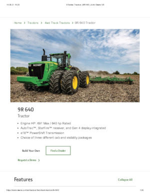 Трактори 4WD (задвиждане на четирите колела) John Deere 9R 640