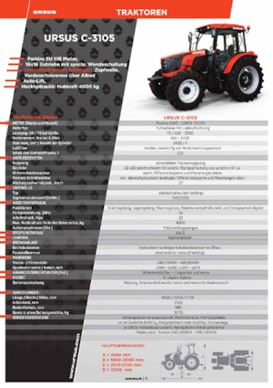 Трактори 4WD (задвиждане на четирите колела) Ursus C-3105