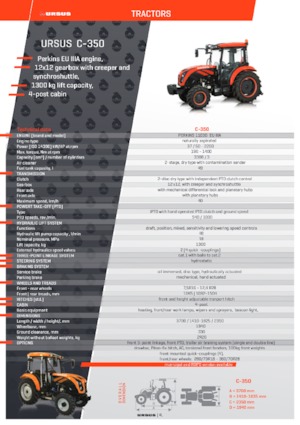 Трактори 4WD (задвиждане на четирите колела) Ursus C-380