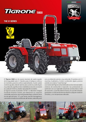 Трактори 4WD (задвиждане на четирите колела) Carraro Tigrone 5800