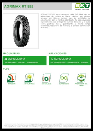 Гуми за селскостопански машини BKT AGRIMAX RT 955 270/95 R 36