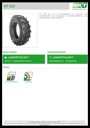 Гуми за селскостопански машини BKT RT 853 480/80 R 38