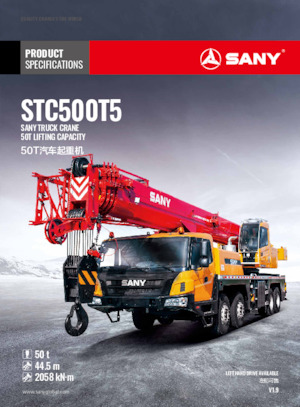 Кранове за всякакви терени Sany STC500T5