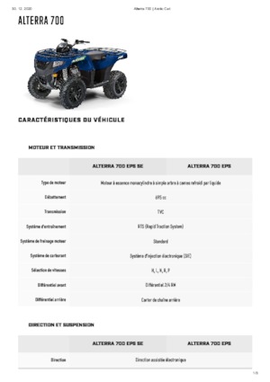Автомобили за всякакви терени (ATV) и мотори на четири колела Artic Cat ALTERRA EPV 700 EPS 