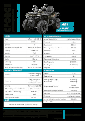 Автомобили за всякакви терени (ATV) и мотори на четири колела CFMOTO CFORCE 1000 Touring