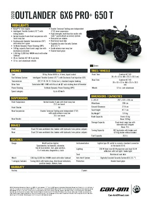 Автомобили за всякакви терени (ATV) и мотори на четири колела can-am OUTLANDER 6X6 XU+ 650T 