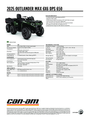Автомобили за всякакви терени (ATV) и мотори на четири колела can-am OUTLANDER MAX 6X6 DPS 650