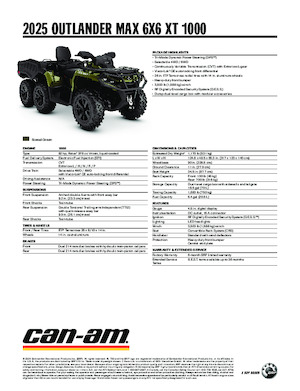 Автомобили за всякакви терени (ATV) и мотори на четири колела can-am OUTLANDER MAX 6x6 XT 1000