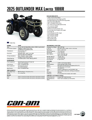 Автомобили за всякакви терени (ATV) и мотори на четири колела can-am OUTLANDER MAX Limited 1000R