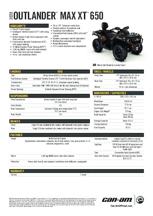 Автомобили за всякакви терени (ATV) и мотори на четири колела can-am OUTLANDER MAX XT 650 