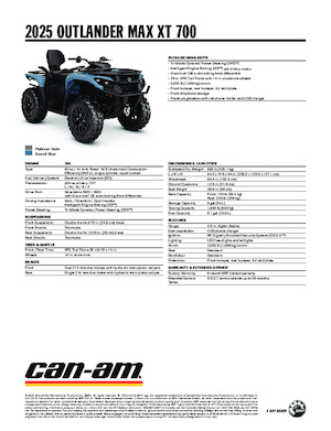 Автомобили за всякакви терени (ATV) и мотори на четири колела can-am OUTLANDER MAX XT 700
