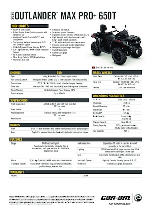 Автомобили за всякакви терени (ATV) и мотори на четири колела can-am OUTLANDER MAX XU+ 650 T 