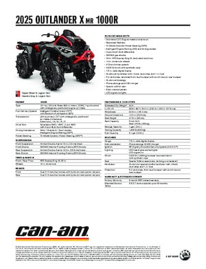 Автомобили за всякакви терени (ATV) и мотори на четири колела can-am OUTLANDER X MR 1000R