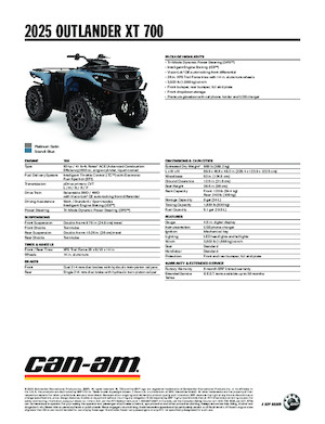 Автомобили за всякакви терени (ATV) и мотори на четири колела can-am OUTLANDER XT 700
