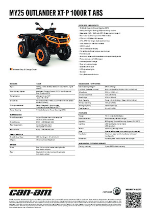 Автомобили за всякакви терени (ATV) и мотори на четири колела can-am OUTLANDER XT-P 1000R T ABS