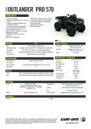 Автомобили за всякакви терени (ATV) и мотори на четири колела can-am OUTLANDER XU 570