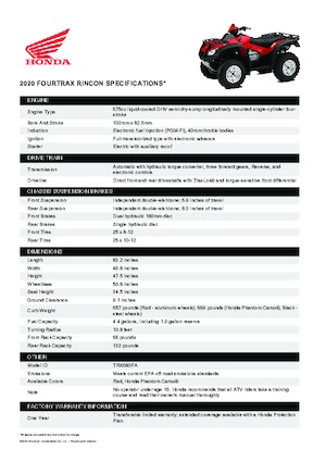 Автомобили за всякакви терени (ATV) и мотори на четири колела Honda TRX680FA 