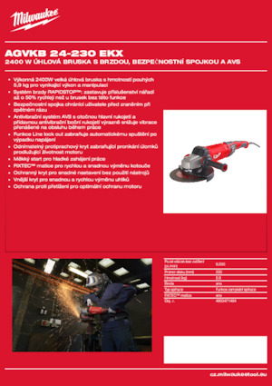 Ъглошлайфи Milwaukee AGVKB 24-230 EKX