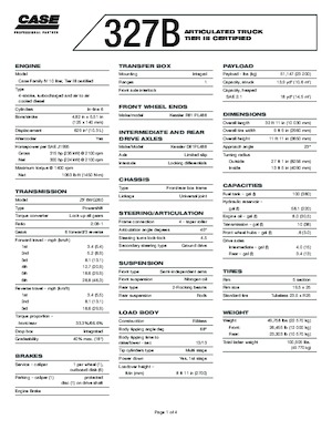 Съчленени самосвали Case 327B 
