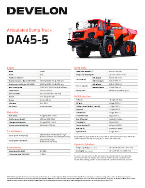Съчленени самосвали Develon DA45-5