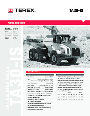 Съчленени самосвали Terex TA30IS