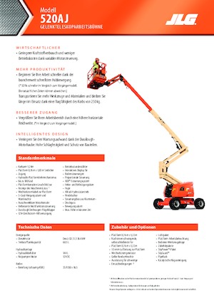 Колесни повдигачи с подвижна стрела JLG 520AJ