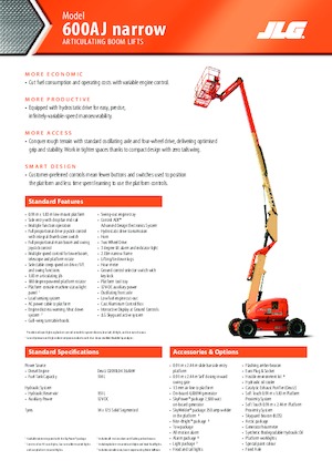 Колесни повдигачи с подвижна стрела JLG 600AJN