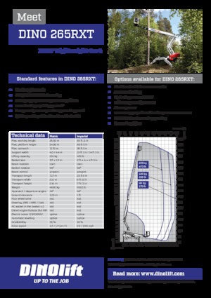Колесни повдигачи с подвижна стрела Dino Lift Dino 265RXT