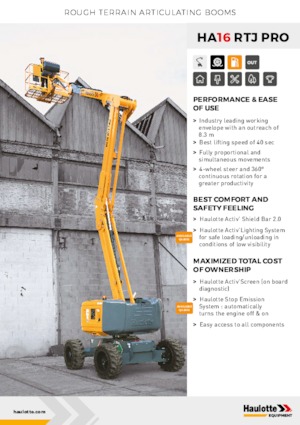 Колесни повдигачи с подвижна стрела Haulotte HA16 RTJ PRO
