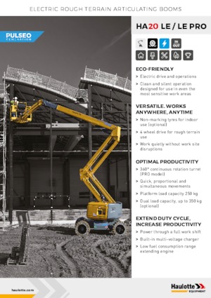 Колесни повдигачи с подвижна стрела Haulotte HA20 LE PRO
