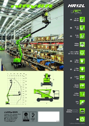 Колесни повдигачи с подвижна стрела Niftylift HR12LE