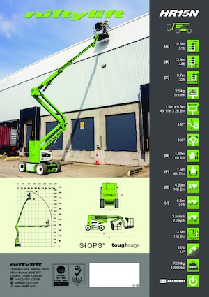 Колесни повдигачи с подвижна стрела Niftylift HR15N