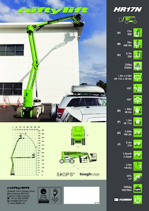 Колесни повдигачи с подвижна стрела Niftylift HR17N