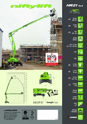 Колесни повдигачи с подвижна стрела Niftylift HR21D